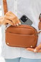 Zoozie Bags Bolso Bandolera de Piel PU Tostado - Elegante y Sofisticado, 21x6x13 cm